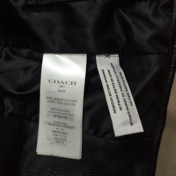 Coach moto leather jacket - Black - Size 2 - Picture 4 of 6